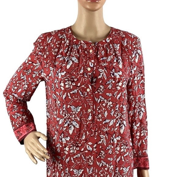 LOFT Floral Printed Shift Dress Size M Red Print - Picture 2 of 7